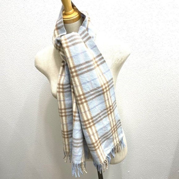 AUTHENTIC BURBERRY check New tag/fringe Fashion Accessories Scarf Wool / - Picture 6 of 6